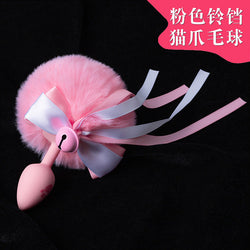 Image of SM Sex Fun Backyard Supplies Silicone Cat Paw Tail Anal Plug Backyard Products Female Masturbation Adult Femdom Props