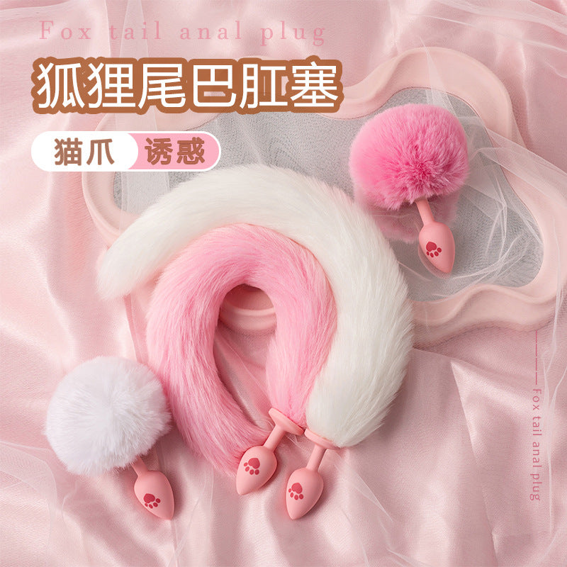 SM Sex Fun Backyard Supplies Silicone Cat Paw Tail Anal Plug Backyard Products Female Masturbation Adult Femdom Props
