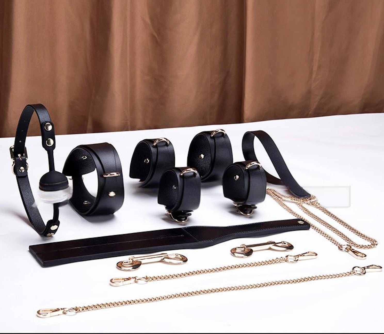 Image of sm tool collar sex toys for men and women sp bondage masturbation bondage leather set adult sex toys - Title - toys