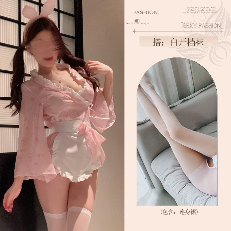 Image of Smoke kimono flirting erotic underwear fun female abstinence system large scale qqny couple love fun purple sexy