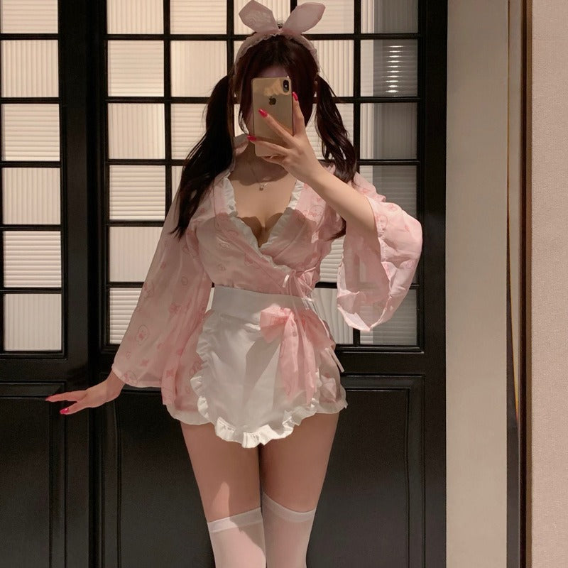 Image of Smoke kimono flirting erotic underwear fun female abstinence system large scale qqny couple love fun purple sexy