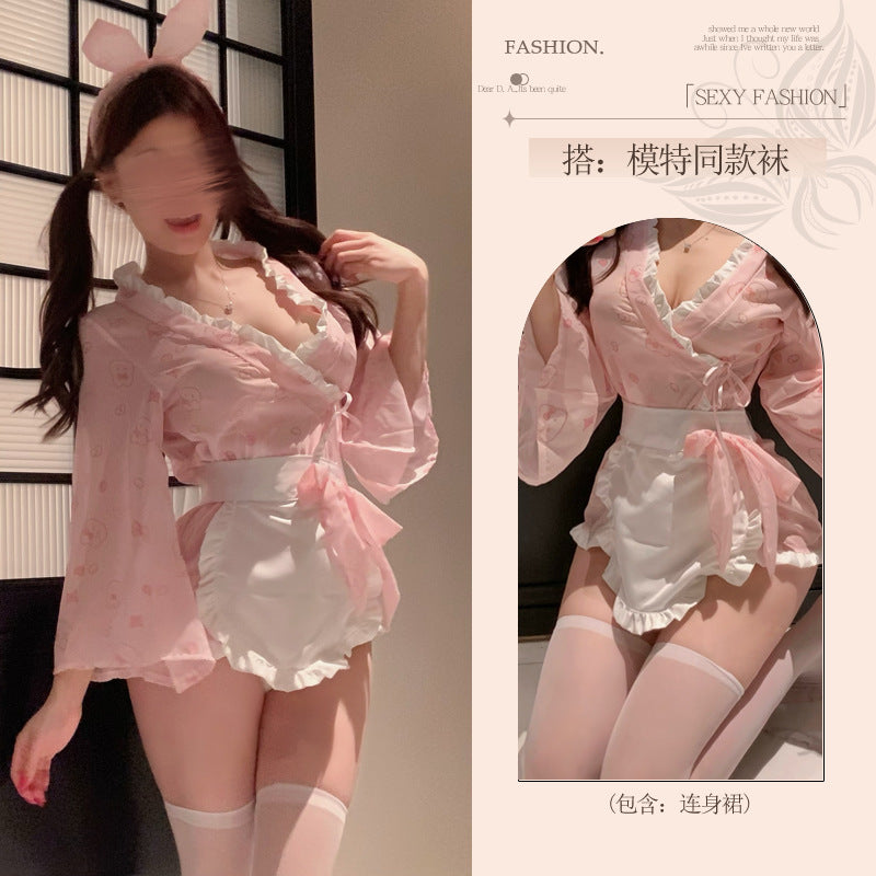 Smoke kimono flirting erotic underwear fun female abstinence system large scale qqny couple love fun purple sexy