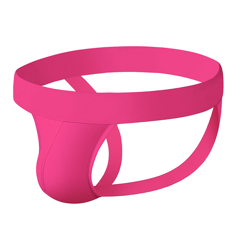 Standard large size simple solid color double dating men’s underwear sex fun gay thong underwear cotton BP.01 - pink