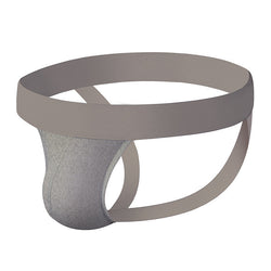 Image of Standard large size simple solid color double dating men’s underwear sex fun gay thong underwear cotton BP.01 - gray