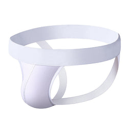 Image of Standard large size simple solid color double dating men’s underwear sex fun gay thong underwear cotton BP.01 - white