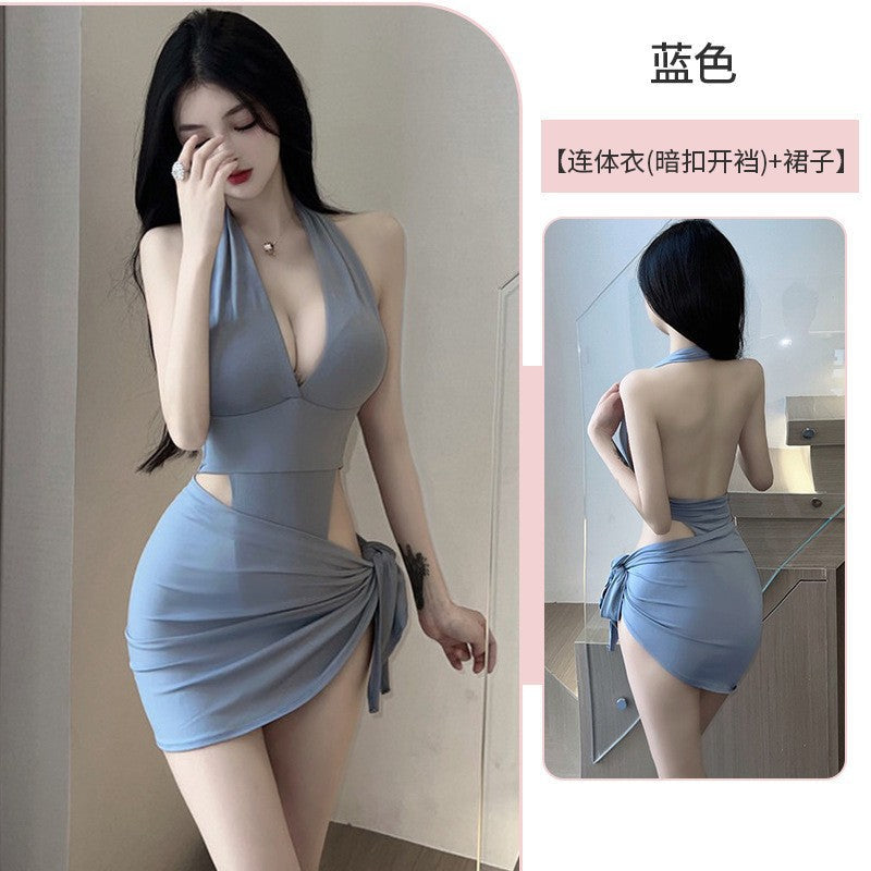 Unnamed love letter erotic underwear new Internet celebrity halterneck two hip-hugging skirts one-piece clothes