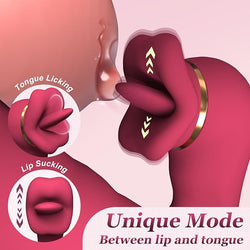 Image of Vibrator Woman Sucking and Licking Orgasm Artifact Adult Erotic Female Couple Flirting AV Stick With Strong Vibrating
