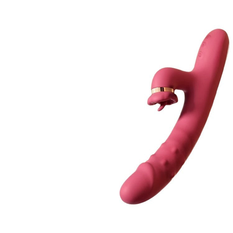 Image of Vibrator Woman Sucking and Licking Orgasm Artifact Adult Erotic Female Couple Flirting AV Stick With Strong Vibrating