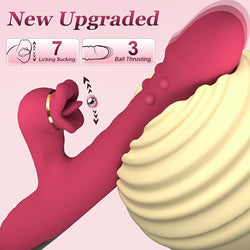 Image of Vibrator Woman Sucking and Licking Orgasm Artifact Adult Erotic Female Couple Flirting AV Stick With Strong Vibrating