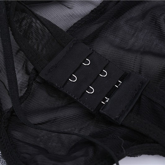 Image of Wholesale lace one-piece exposed erotic underwear foreign trade plus size sexy opening sex see-through outfit dropship